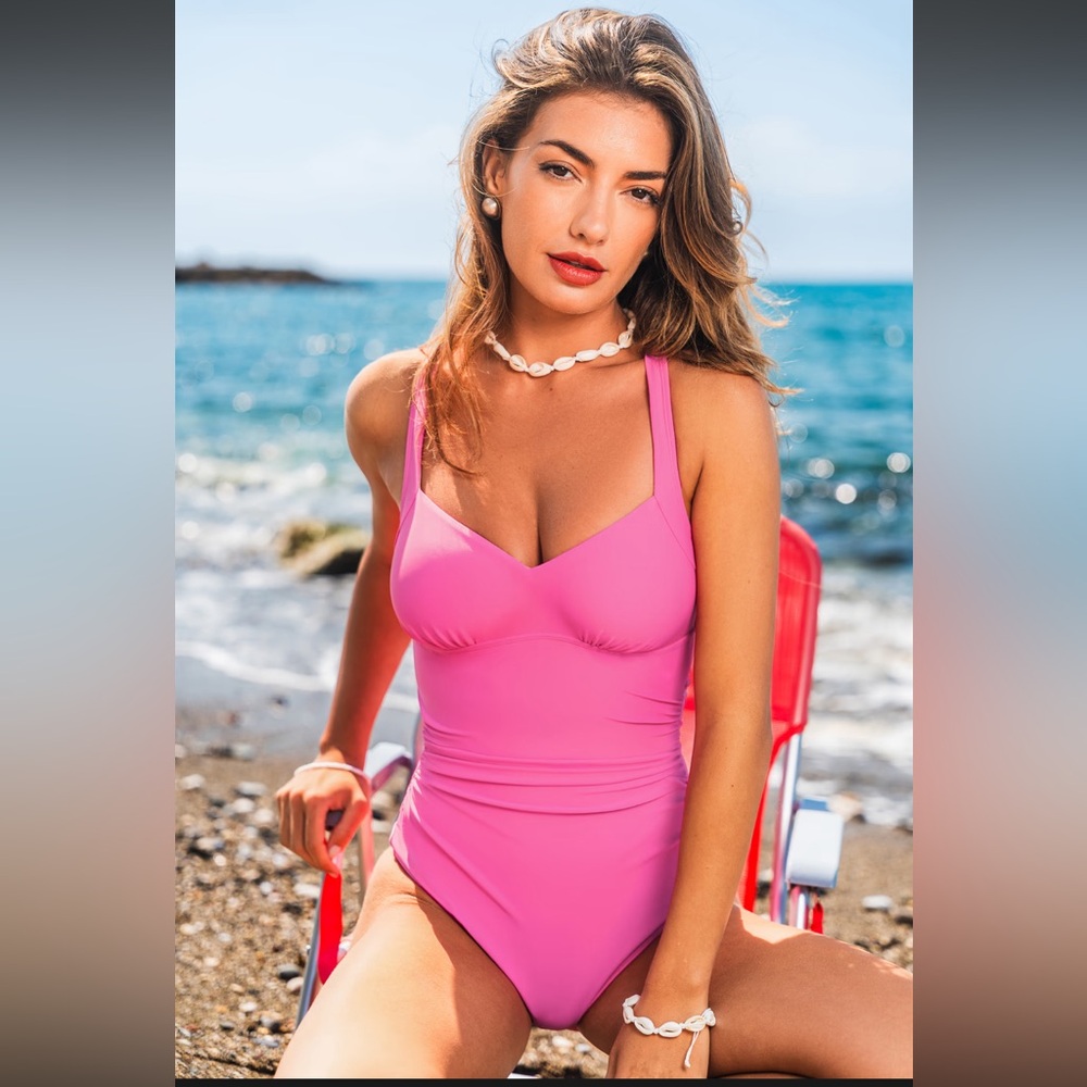 Cupshe Hot Pink One-Piece Swimsuit